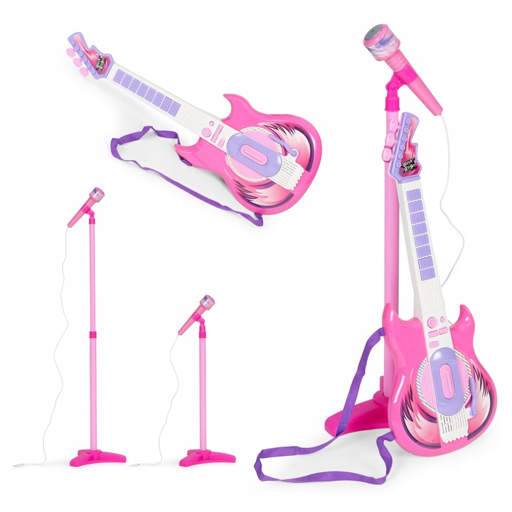 GITARA ELEKTRYCZNA MIKROFON STATYW DLA DZIECI MP3