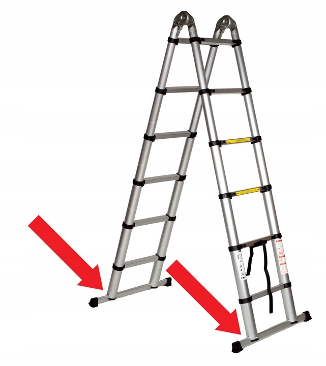 DRABINA TELESKOPOWA wys. rob. 4,6m / na schody HIT