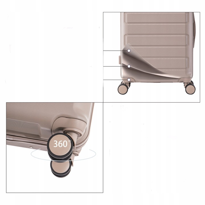 WALIZKA ABS BLOOM XL “ 24 ” ŚREDNIA MOCNA NA KÓŁKACH 7 KOLORÓW + ADRESOWNIK