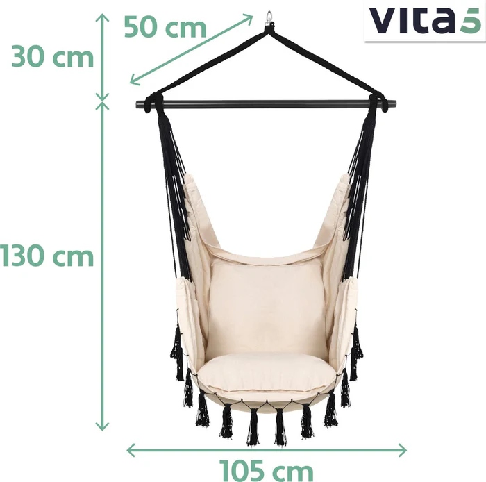 FOTEL WISZĄCY KRZESŁO BRAZYLIJSKIE HAMAK HUŚTAWKA 2 Poduszki + MOCOWANIE
