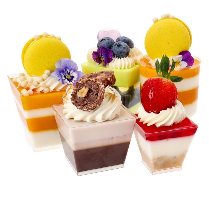 PUCHARKI DO DESERÓW Galaretka Na Mini Deserki Piramida Pojemnik 50szt 120ml