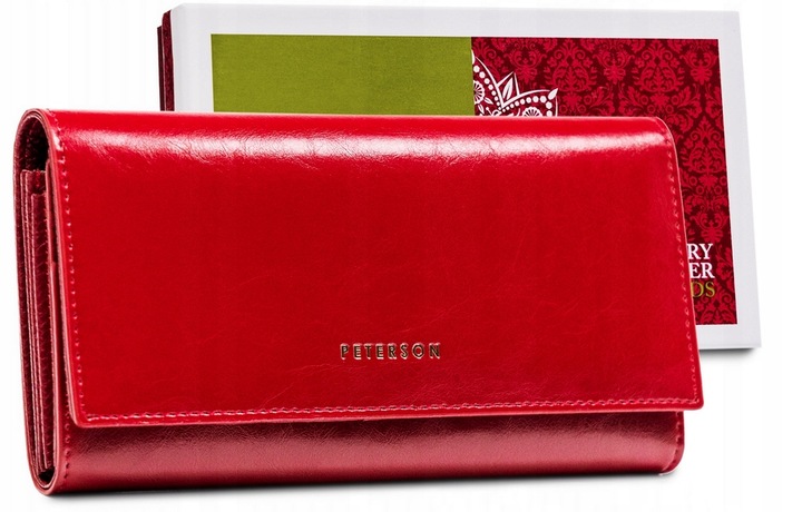 PETERSON pojemny portfel skórzany damski bigiel
