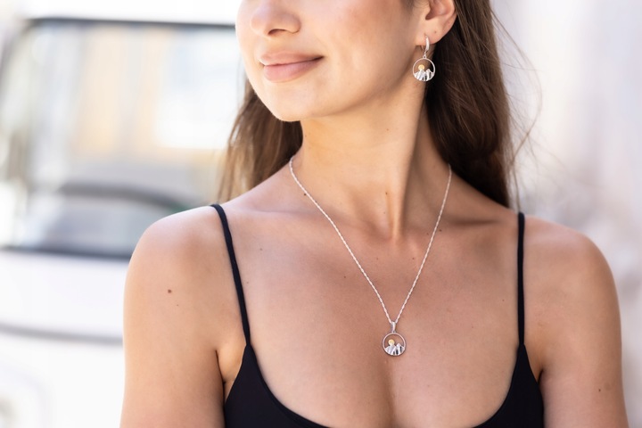 Naszyjnik Srebrny Góry Tatry Okrągły Wisiorek z Górami Tatrami SREBRO 925