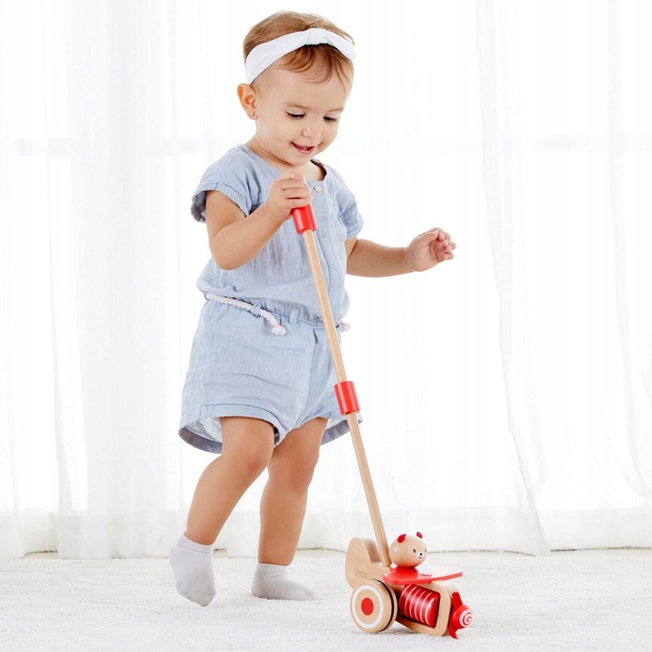 DREWNIANY PCHACZ DO PCHANIA MIŚ CHODZIK EDUKACYJNY CLASSIC WORLD