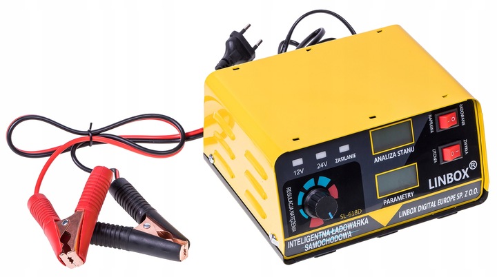 PROSTOWNIK SAMOCHODOWY DO AKUMULATORÓW 24V 12V 20A POLSKIE MENU