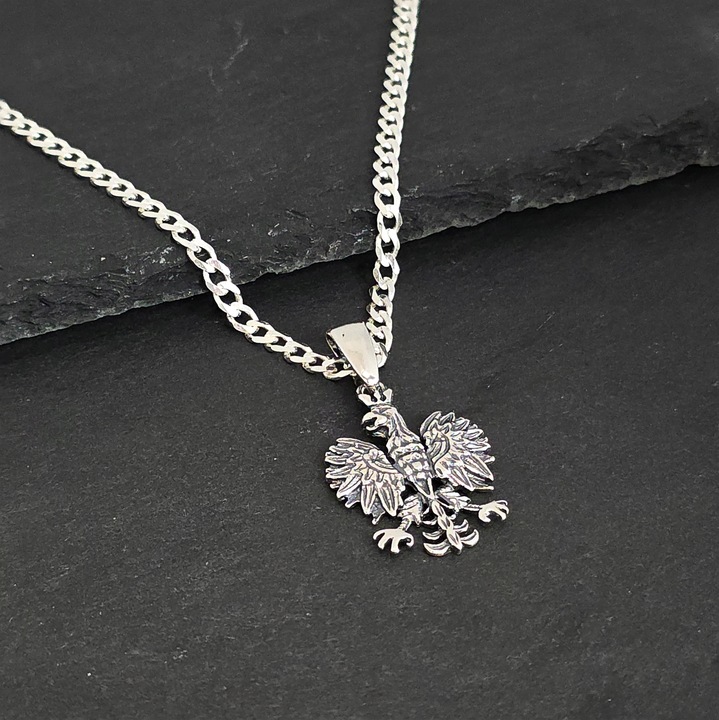 Zawieszka Srebrna pr. 925 Wisiorek ORZEŁ w Koronie Godło Polski (Mały)