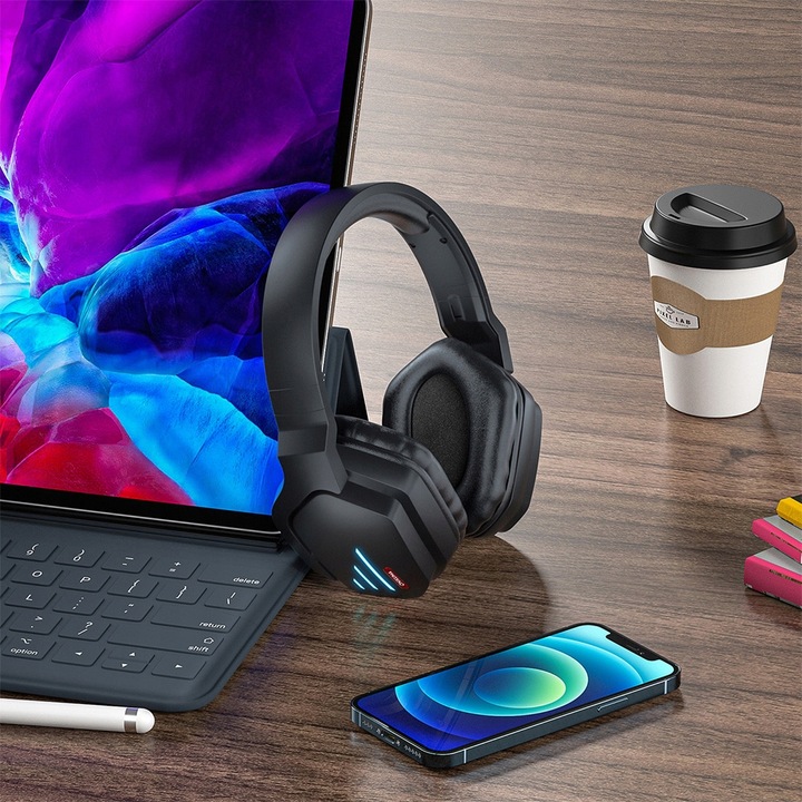 ONIKUMA B60 SŁUCHAWKI BEZPRZEWODOWE GAMINGOWE NAUSZNE MIKROFON BT 5.2 RGB