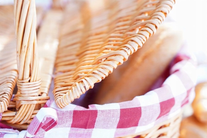 KOSZ NA PIKNIK KOSZYK PIKNIKOWY WIKLINOWY DUŻY MOCNY CZERWONY Z RĄCZKĄ