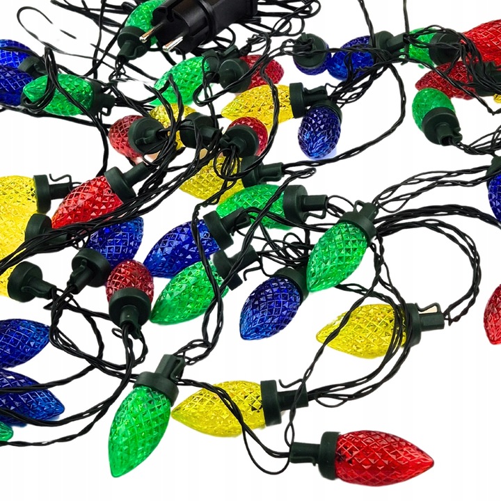 Światełka tradycyjne kolorowe szyszki LED Lampki choinkowe retro PRL EMOS