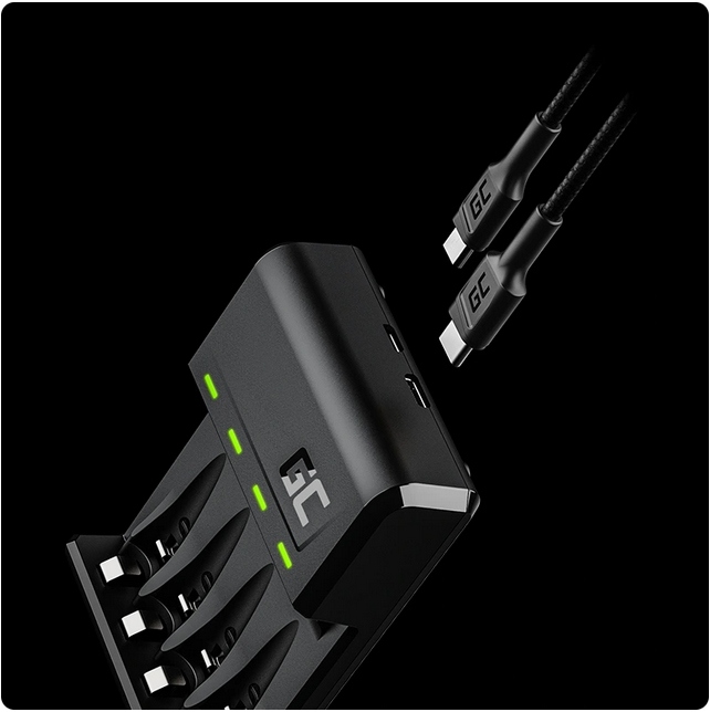 ŁADOWARKA AKUMULATORKÓW BATERII AAA AA USB C MICRO