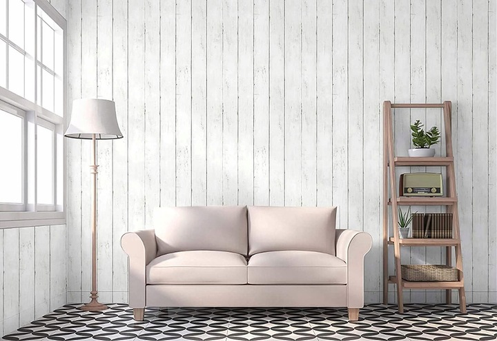 SAMOPRZYLEPNA TAPETA BIAŁA DESKA 3D 45cm x 10m