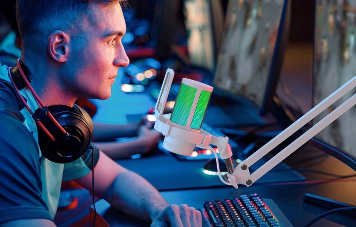 MAONO Mikrofon Gamingowy USB RGB Dla Gracza Streamera PC PS4/5 + Pop Filtr