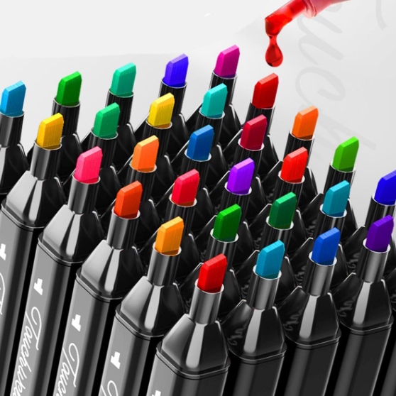 Markery 204 kolory flamastry pisaki dwustronne