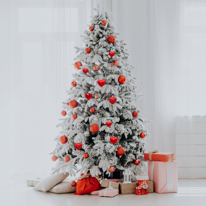 Bombki choinkowe czerwone serca zawieszki na choinkę ozdoby świąteczne 16x