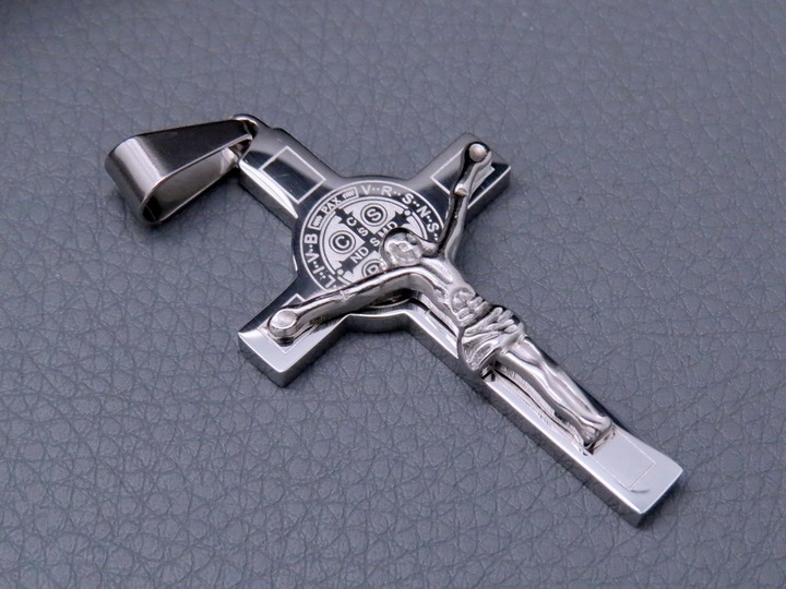 SREBRNY KRZYŻ KRZYŻYK NA ŁAŃCUSZEK STAL SZLACHETNA