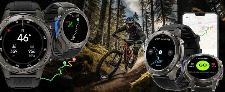 ZEGAREK MĘSKI SMARTWATCH GPS ROZMOWY MENU PL WODOODPORNY SPORT SMART WATCH