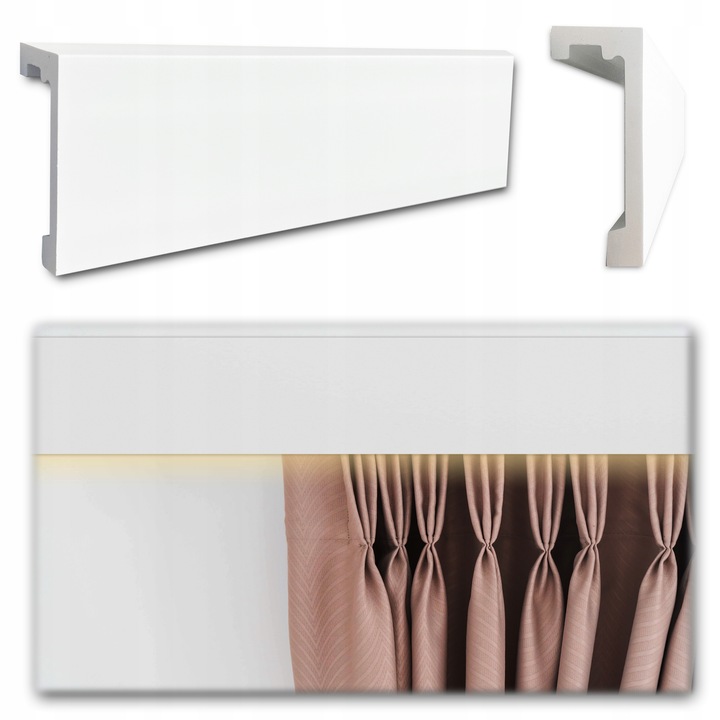 Listwa Karniszowa LED Gzyms Maskownica Karnisza 10 cm "93" - 2 metry