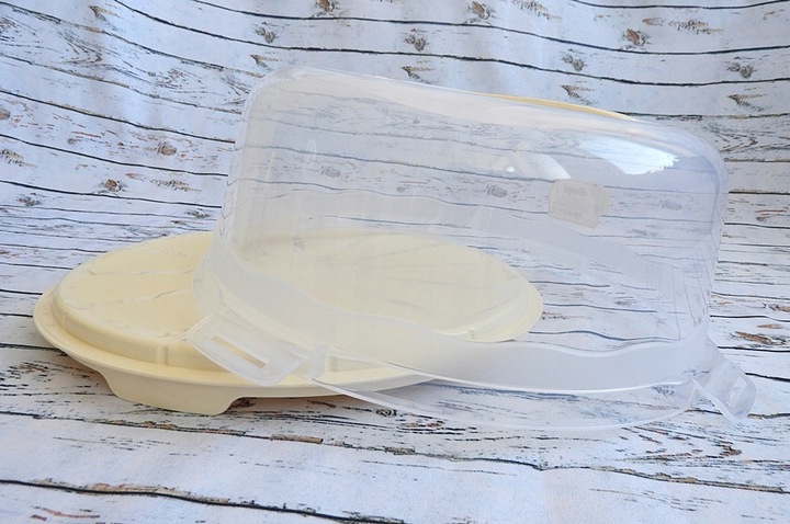 TACA PATERA POJEMNIK DO TORTU CIASTA PUDEŁKO NA WYPIEKI ŻYWNOŚĆ Z POKRYWĄ