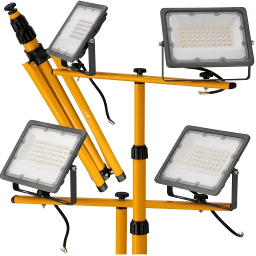 2x Halogen LED Naświetlacz Reflektor 50W IP65 PREMIUM + Statyw Budowlany