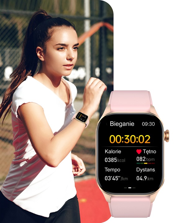 Zegarek Damski Smartwatch 380MAH ROZMOWY AMOLED Z Pomiar Cukru Ciśnienie