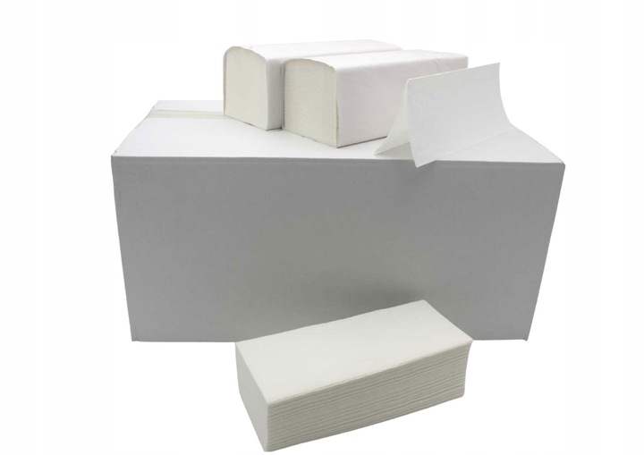 BIAŁE RĘCZNIKI PAPIEROWE SKŁADANE 100% CELULOZA