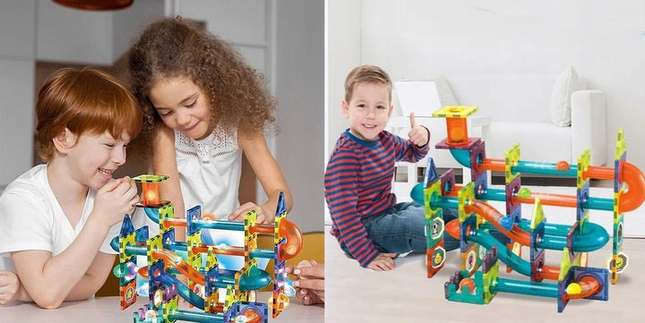 KLOCKI MAGNETYCZNE ŚWIĘCĄCE TOR KULKOWY KLOCKI KONSTRUKCYJNE KULODROM 110EL