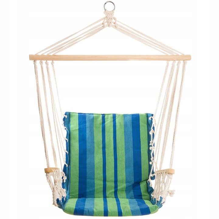 DUŻY FOTEL WISZĄCY HAMAK BRAZYLIJSKI HUŚTAWKA DO DOMU OGRODU + PODŁOKIETNIK