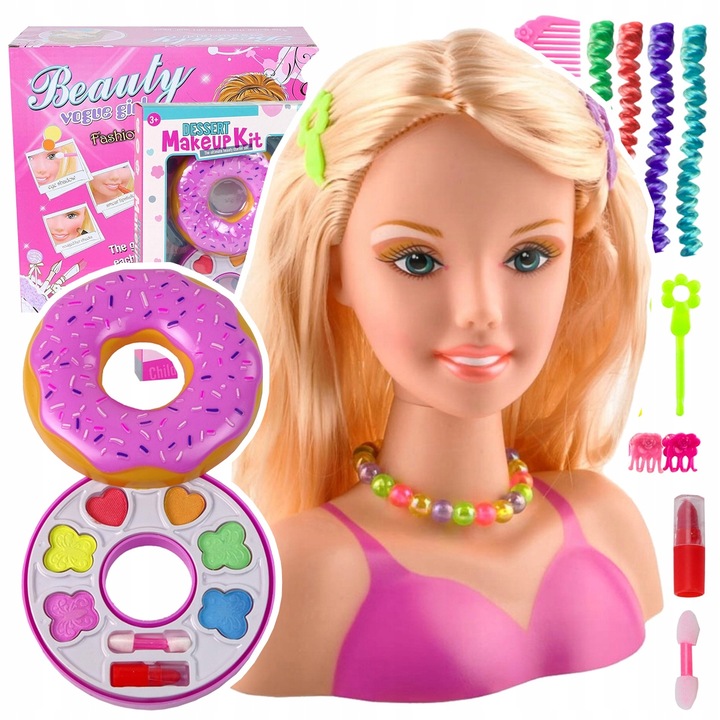 LALKA GŁÓWKA głowa lalki do czesania układania fryzur i malowania makijażu