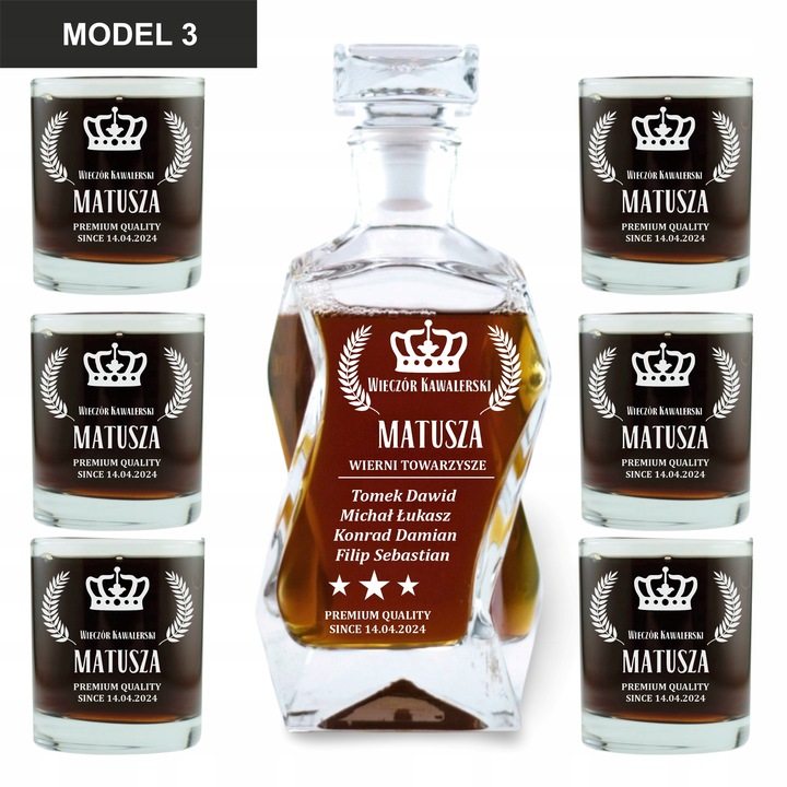 Karafka do Whisky Grawerowana Idealny Prezent Gift na Wieczór Kawalerski