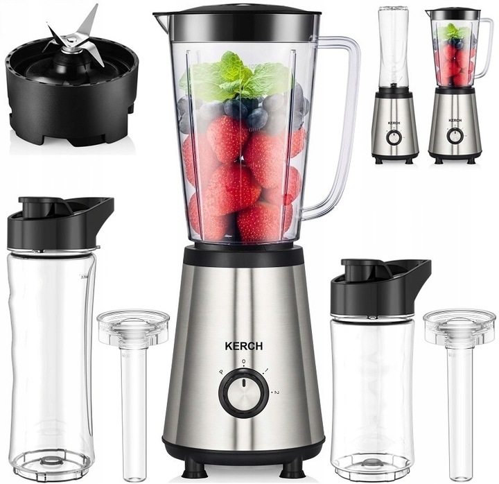 BLENDER KIELICHOWY DO KOKTAJLI KERCH MIXGO 2BIDONY 800W +2 WKŁADY CHŁODZĄCE