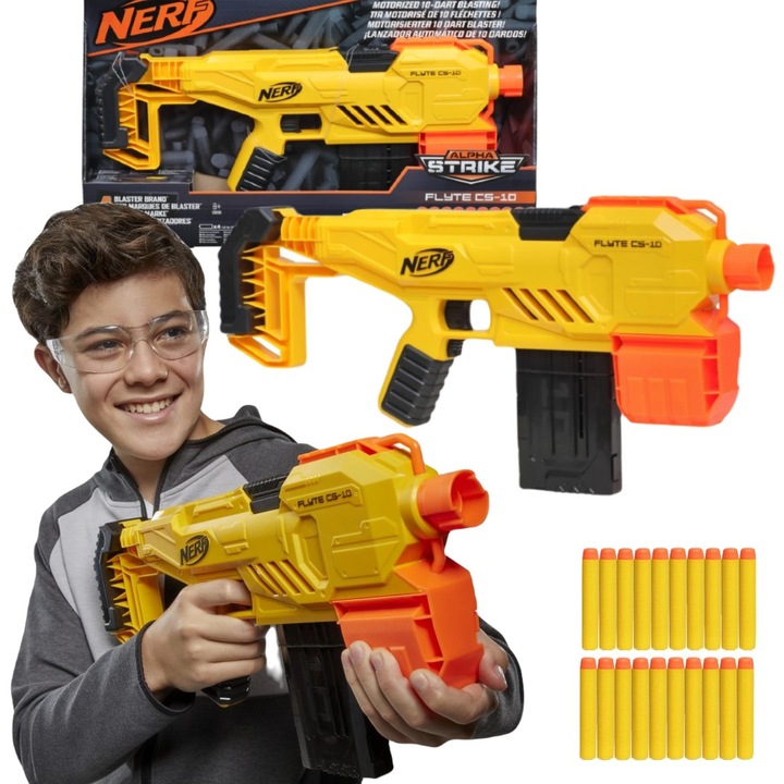 NERF STRIKE FLYTE CS-10 PISTOLET AUTOMATYCZNY plus 30 strzałek