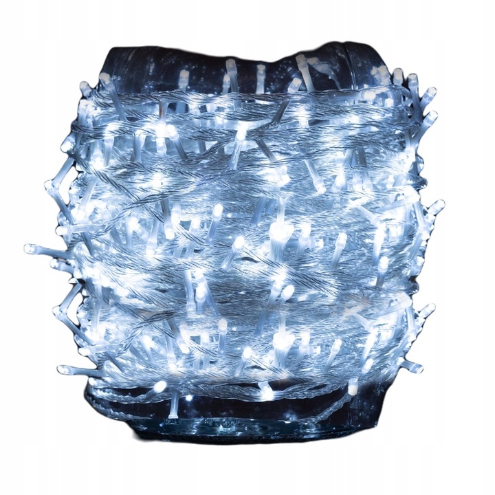 LAMPKI CHOINKOWE ZEWNĘTRZNE / WEWNĘTRZNE 375LED 50M ZIMNY BIAŁY WYTRZYMAŁE