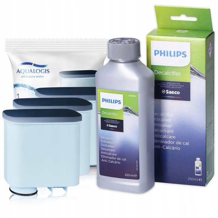 3x Filtr Wody AL-Clean Do Ekspresu Philips + Odkamieniacz 250ml