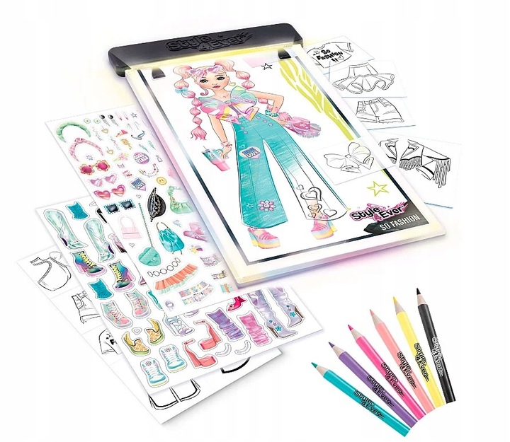 PROJEKT MODA ZESTAW KREATYWNY PODŚWIETLANA TABLICA DO PROJEKTOWANIA EPEE