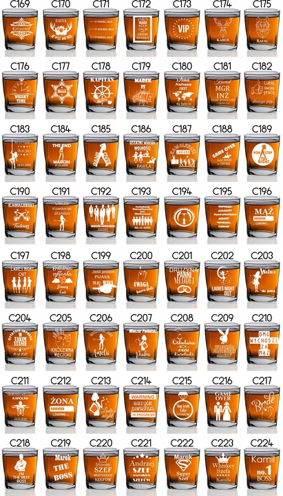 KARAFKA DO WHISKY Z GRAWEREM 6 SZKLANEK URODZINY PREZENT EMERYT WALENTYNKI