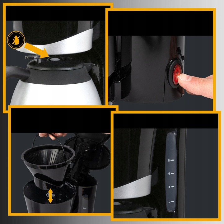 Ekspres przelewowy do kawy z termosem Bomann KA 168 CB (czarny)