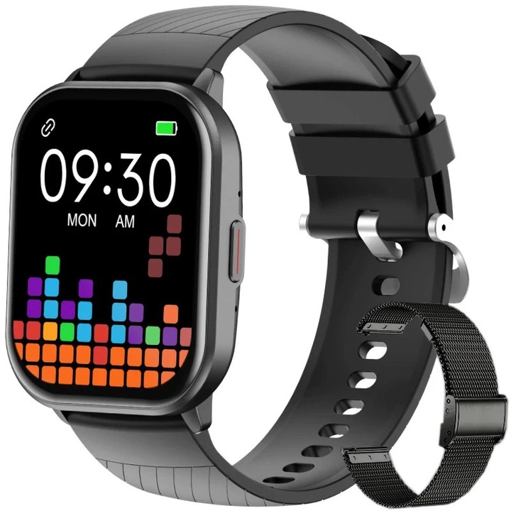 ZEGAREK SMARTWATCH DAMSKI POLSKIE MENU ROZMOWY PULS CIŚNIENIE SPORT 2 PASKI