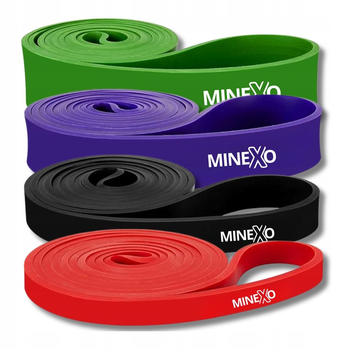 ZESTAW 4 GUM OPOROWYCH DO TRENINGU PODCIĄGANIA TAŚMY OPOROWE DO ROZCIĄGANIA