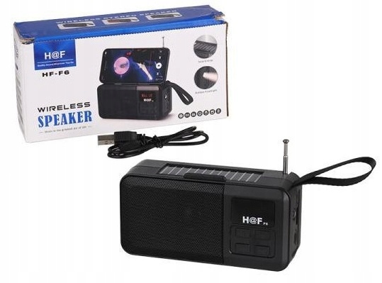 GŁOŚNIK BLUETOOTH BEZPRZEWODOWY SOLAR USB RADIO