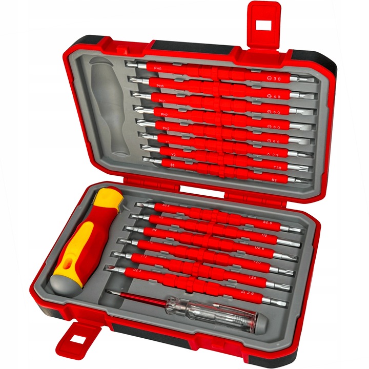 PROFESJONALNY ZESTAW ŚRUBOKRĘTÓW DLA ELEKTRYKA 29 ELEMENTÓW HOLDX