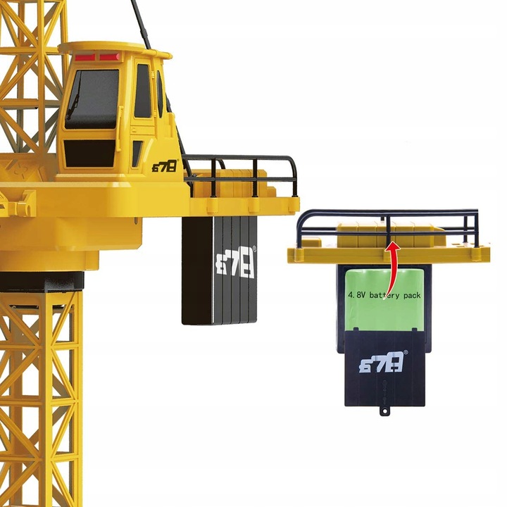 DŹWIG RC DLA DZIECI ŻURAW BUDOWLANY STEROWANY 128cm OBROTOWY +KASK MATADI