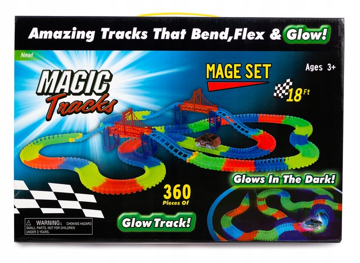TOR SAMOCHODOWY WYŚCIGOWY ŚWIECĄCY 360 el GLOW TRACKS MAGIC TRACKS AUTO