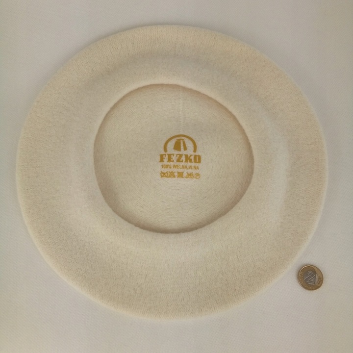 250 BERET FEZKO KREMOWY rozm. 11,5" duży