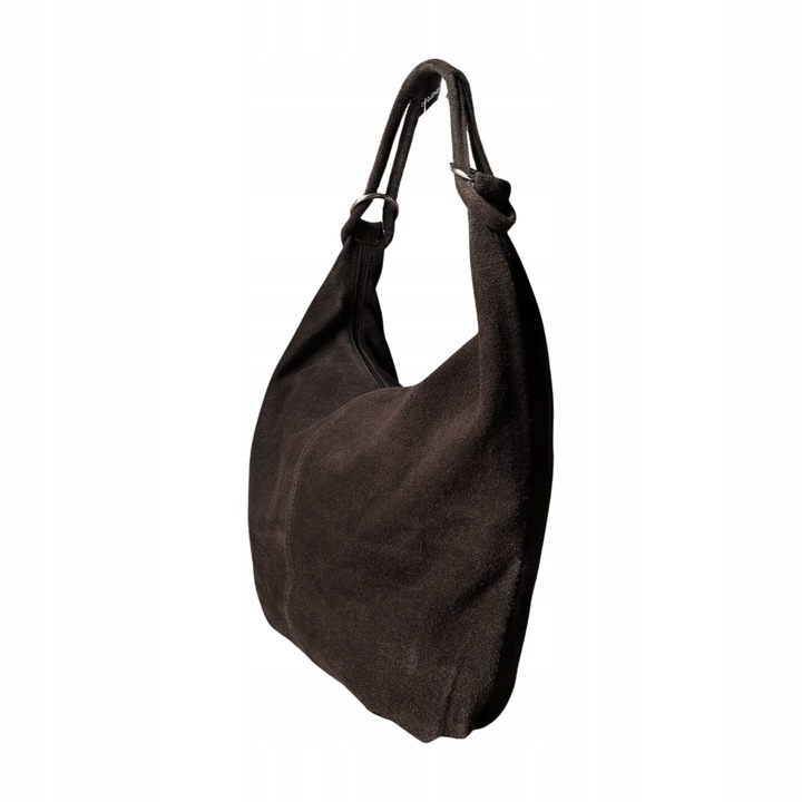 CZEKOLADOWA ZAMSZOWA TOREBKA WOREK CIEMNY BRĄZ TOREBKA ZAMSZ NATURALNY