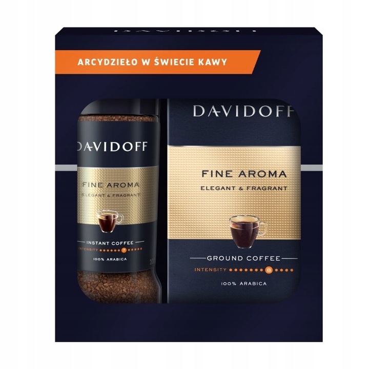 Zestaw Mix Davidoff Fine Aroma - kawa mielona 250g + rozpuszczalna 100g
