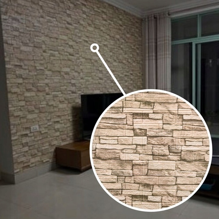 x10 PANELE ŚCIENNE SAMOPRZYLEPNE KAMIEŃ CEGŁA TAPETA MUR IMITACJA 3D SALON