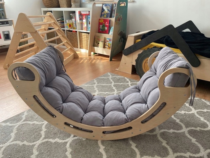 Bujak drewniany z poduszką , bujaczek i poduszka 8