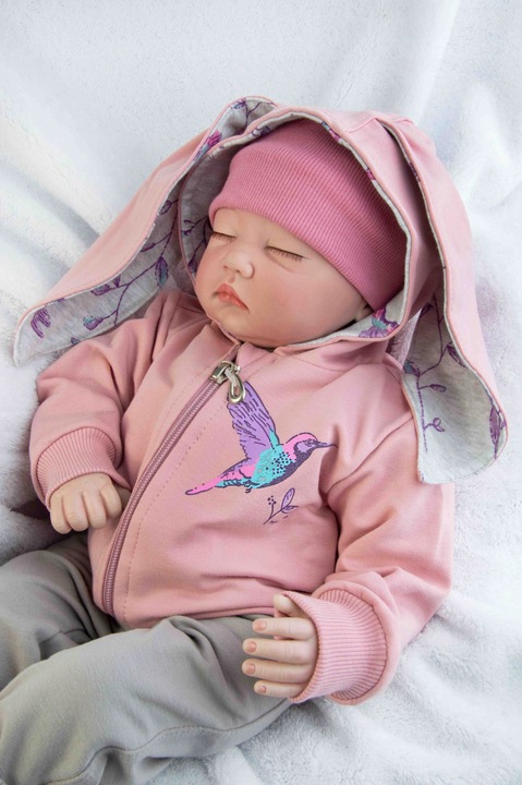 KOMPLET NIEMOWLĘCY dziewczęcy BLUZA SPODNIE 80