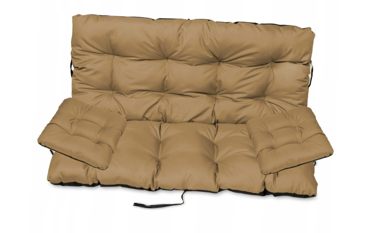 Beżowa poduszka na ławkę ogrodową 180x60x50 45/45