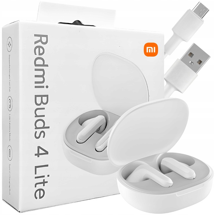SŁUCHAWKI BEZPRZEWODOWE DOUSZNE XIAOMI REDMI BUDS 4 LITE + etui ładujące